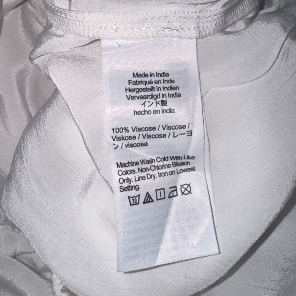 J.Crew Collection White Gathered Long Sleeve Blouse Top M - Picture 6 of 6